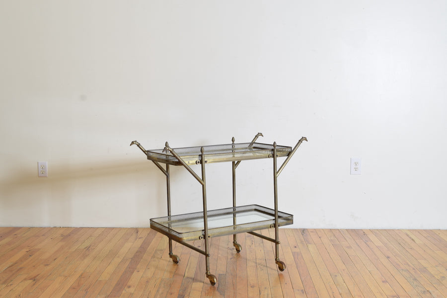 Silver Plate and Glass Bar Cart