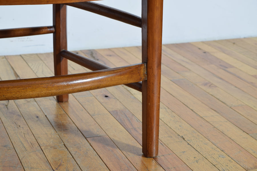 Pair of Walnut Armchairs with Rush Seats