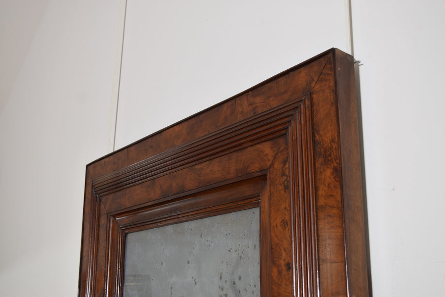 Large Molded Burl Walnut Veneer Mirror