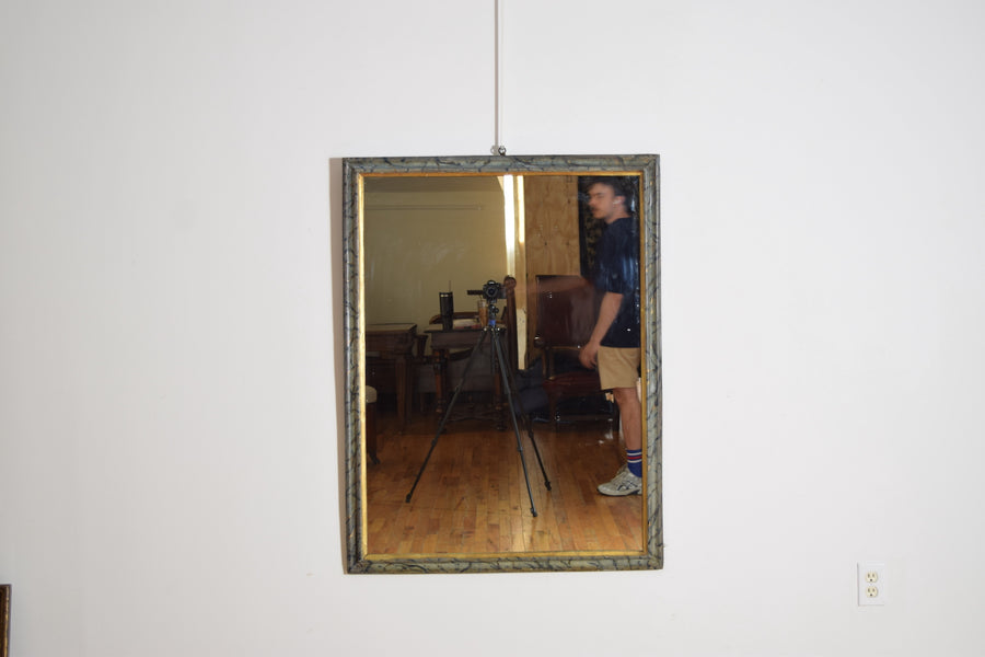 Faux Marble Painted and Giltwood Mirror