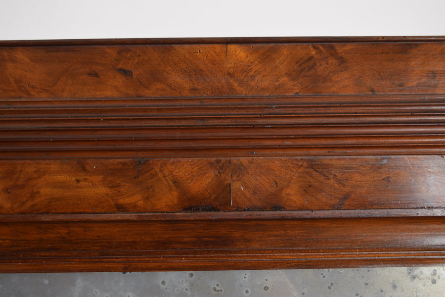 Large Molded Burl Walnut Veneer Mirror