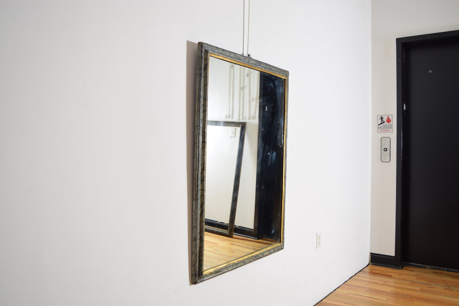 Faux Marble Painted and Giltwood Mirror