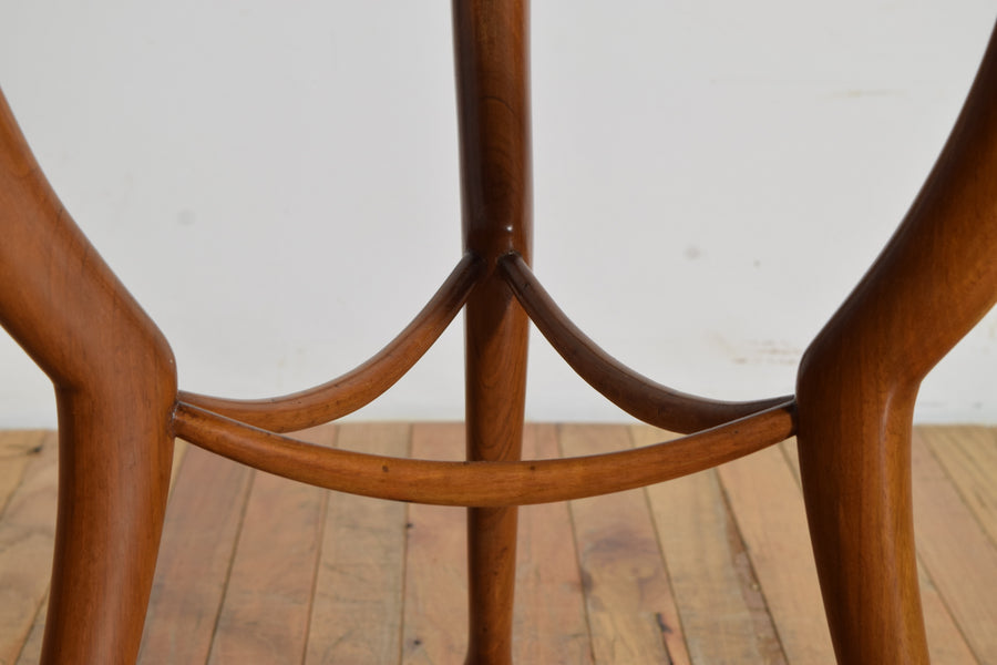 Light Walnut Table with Hoof Feet