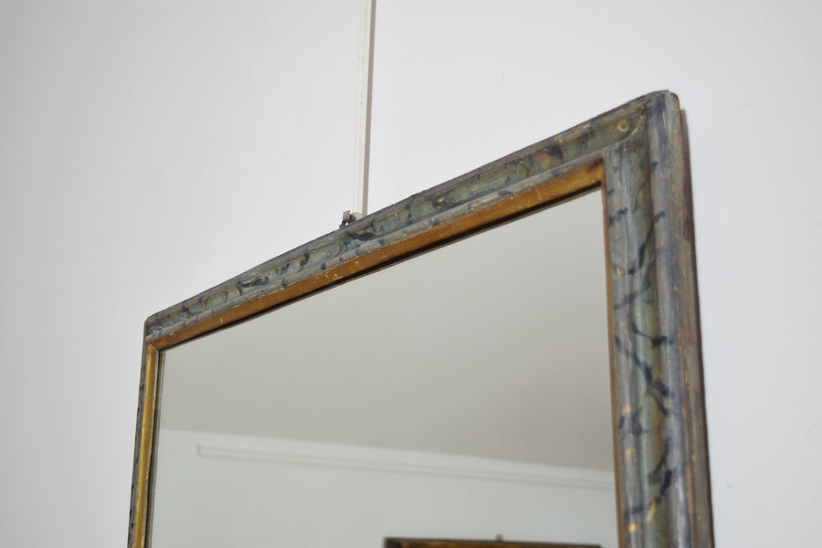 Faux Marble Painted and Giltwood Mirror
