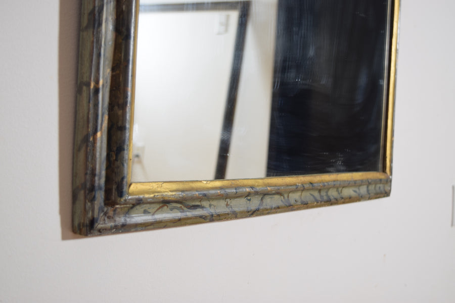 Faux Marble Painted and Giltwood Mirror