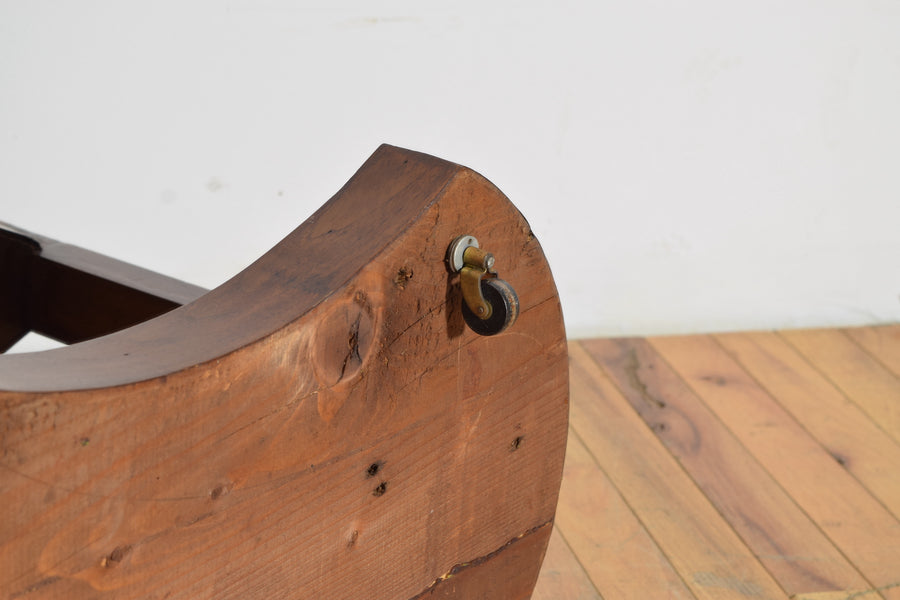 Pair of Mahogany and Ebonized Oval 1-Tier Side Tables