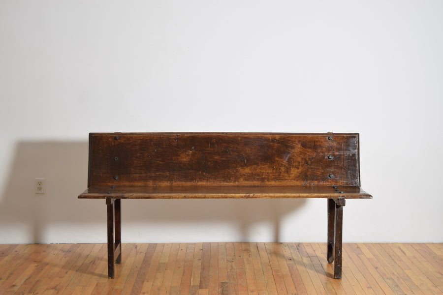 Walnut and Iron Hall Bench