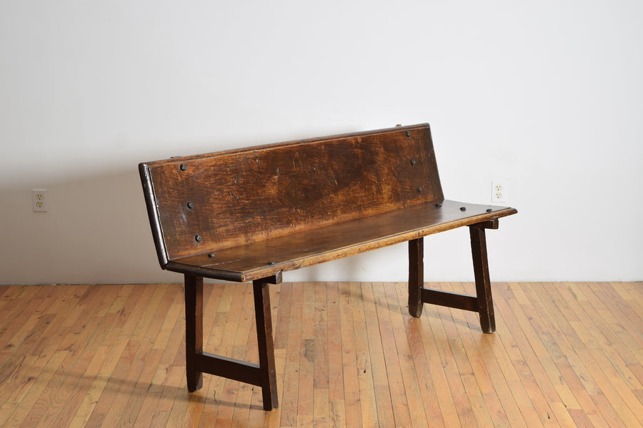 Walnut and Iron Hall Bench