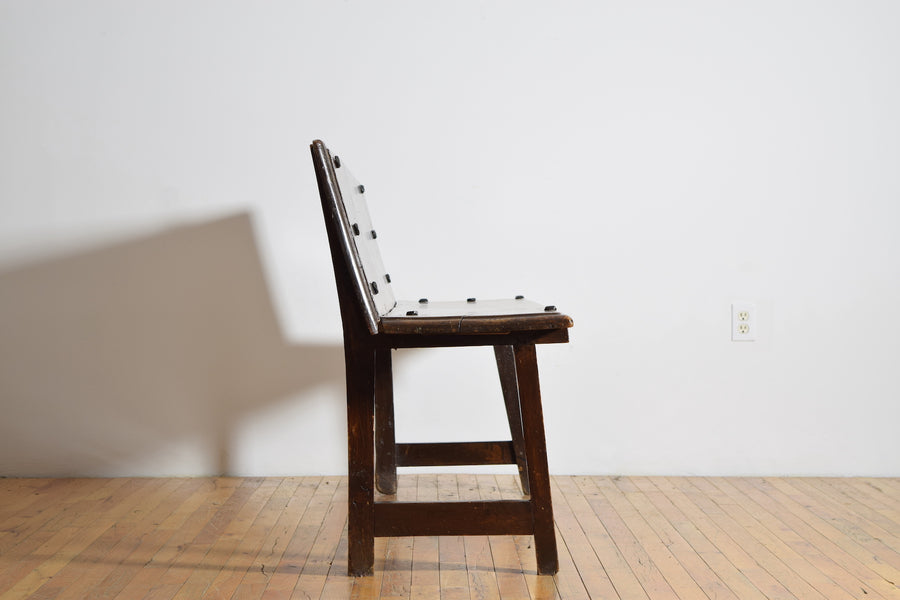 Walnut and Iron Hall Bench