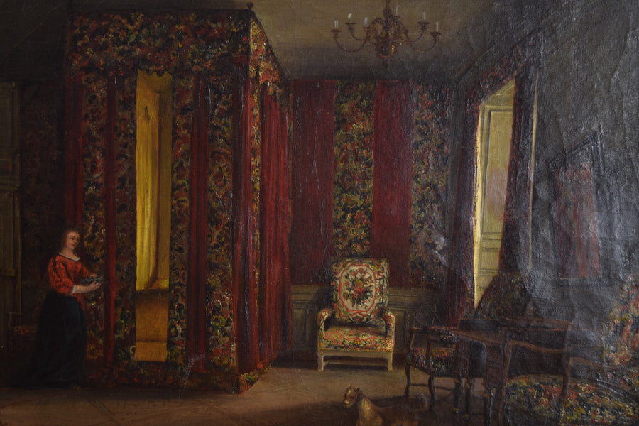 Oil on Canvas, Interior Bed Chamber
