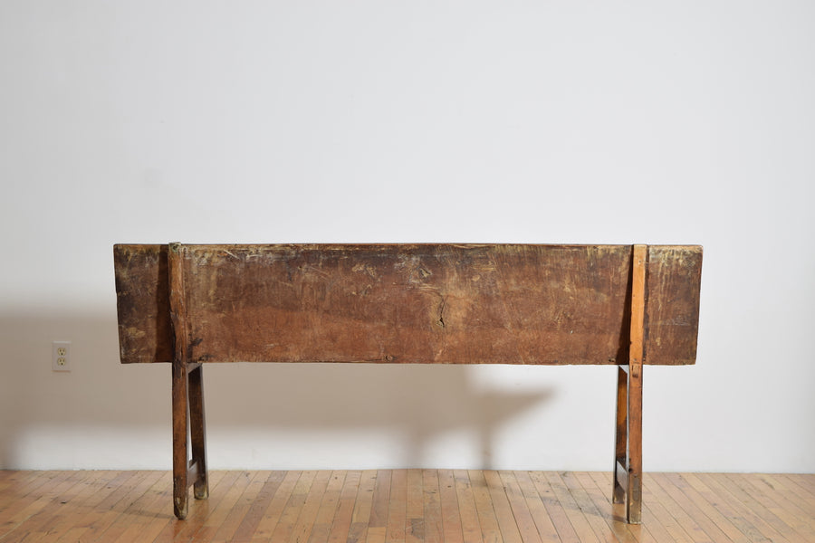 Walnut and Iron Hall Bench