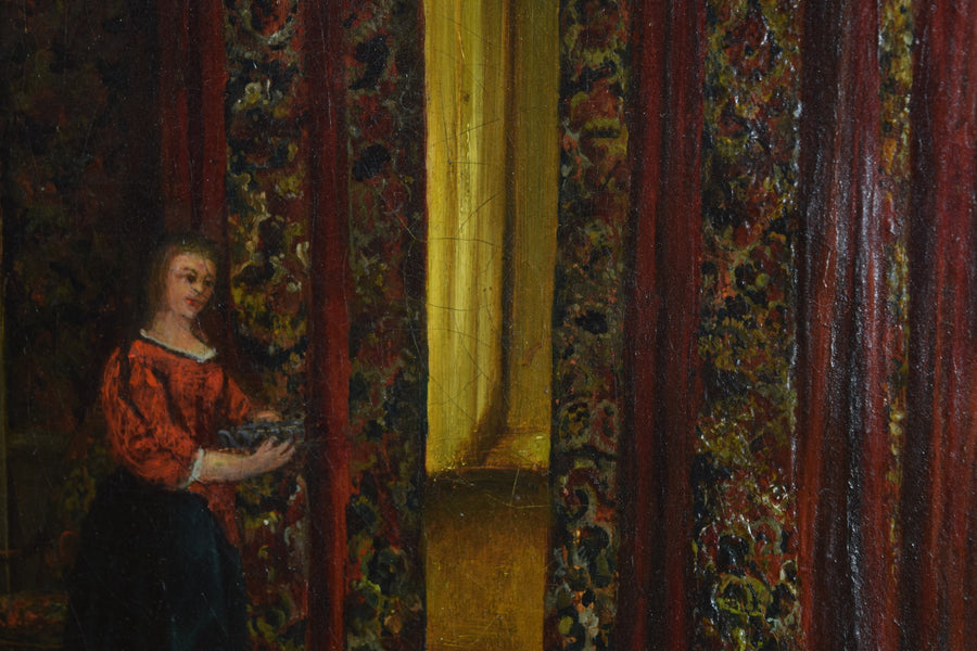 Oil on Canvas, Interior Bed Chamber