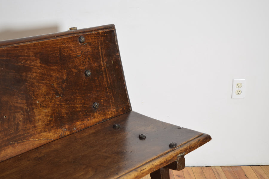 Walnut and Iron Hall Bench