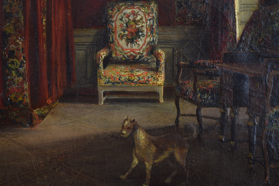 Oil on Canvas, Interior Bed Chamber