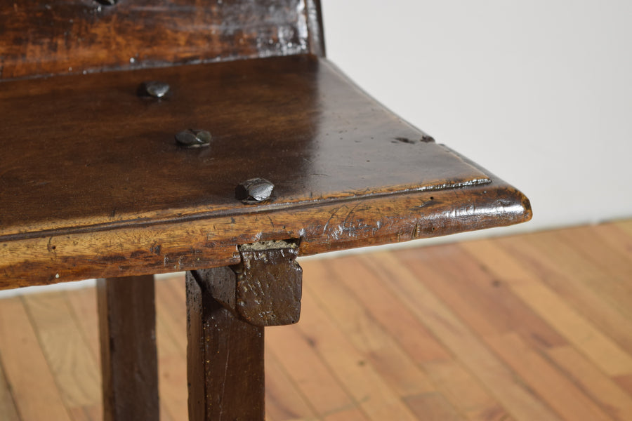 Walnut and Iron Hall Bench