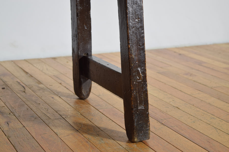 Walnut and Iron Hall Bench