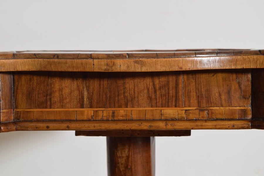 Walnut amd Inlaid 1-Drawer Games Table