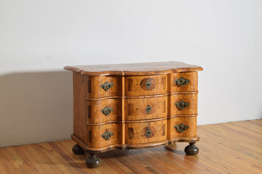 Walnut and Inlaid 3-Drawer Commode