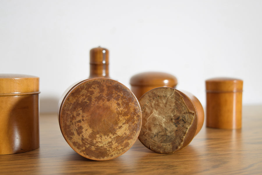 Collection of 12 Camphor Wood Cosmetic Containers