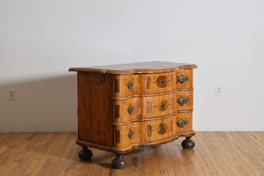 Walnut and Inlaid 3-Drawer Commode