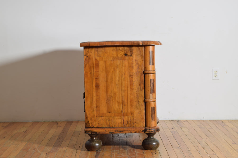 Walnut and Inlaid 3-Drawer Commode
