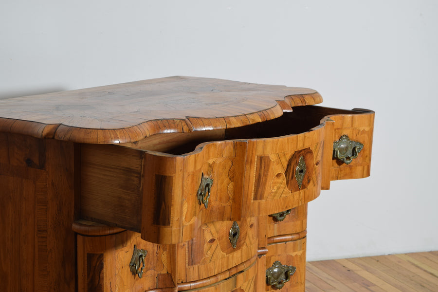 Walnut and Inlaid 3-Drawer Commode