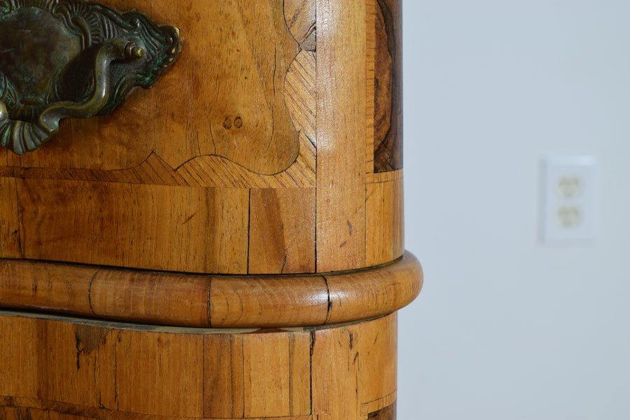 Walnut and Inlaid 3-Drawer Commode