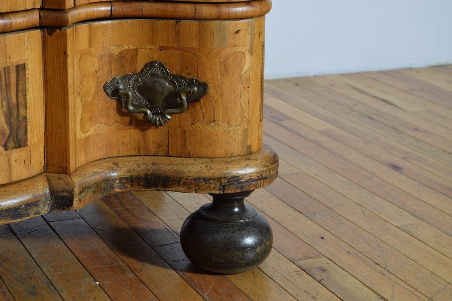 Walnut and Inlaid 3-Drawer Commode