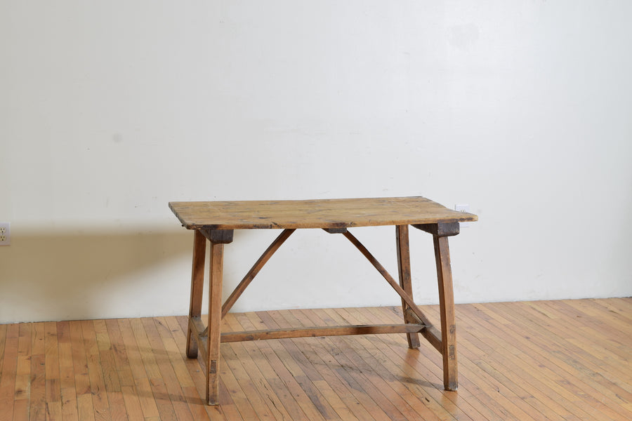 Rustic Pinewood Trestle Table