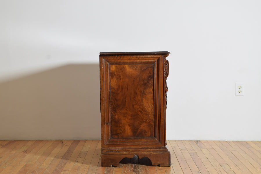 Carved Walnut 5-Drawer Commode