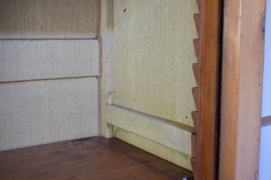 Light Walnut Veneered Glass-Front Bookcase