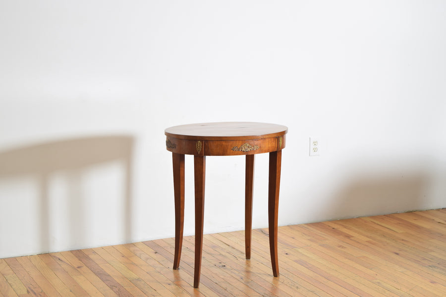 Walnut and Brass Mounted Oval Table