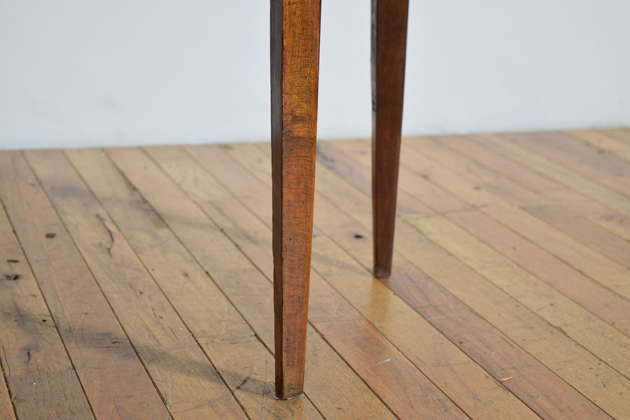 Pair of Veneered and Inlaid Demilune 2-Drawer Commodes