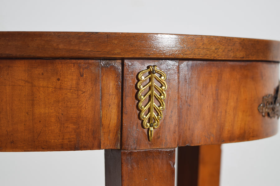 Walnut and Brass Mounted Oval Table
