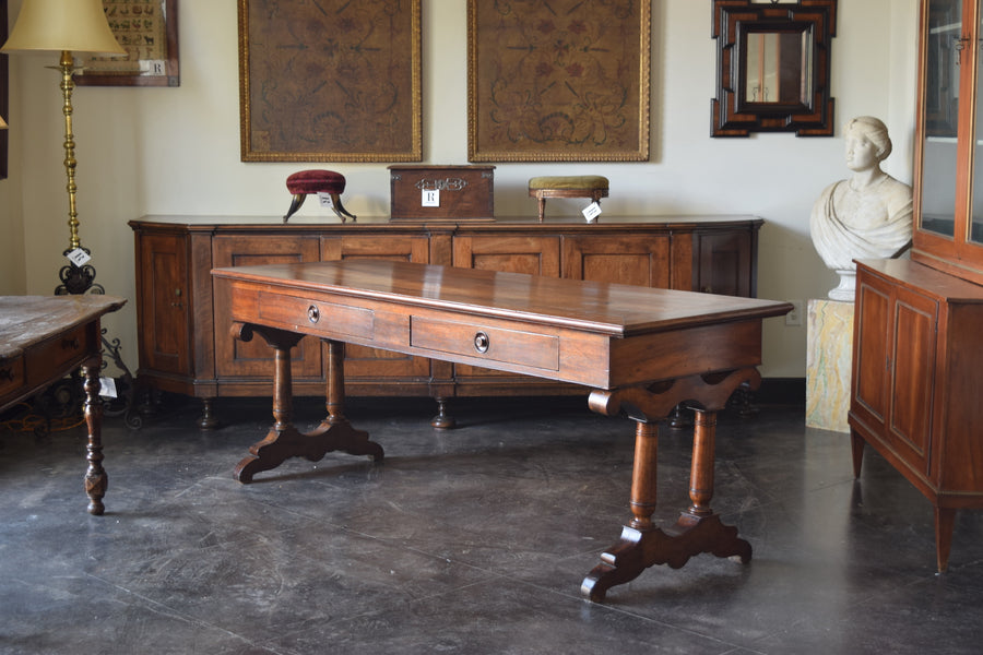 Walnut 2-Drawer Drapers Table