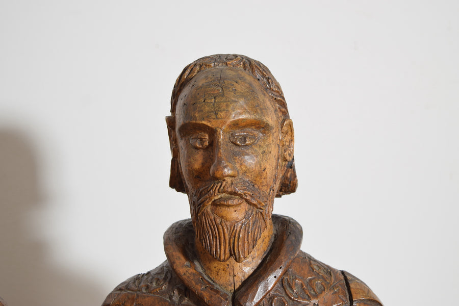 Collection of 3 Carved Walnut Busts