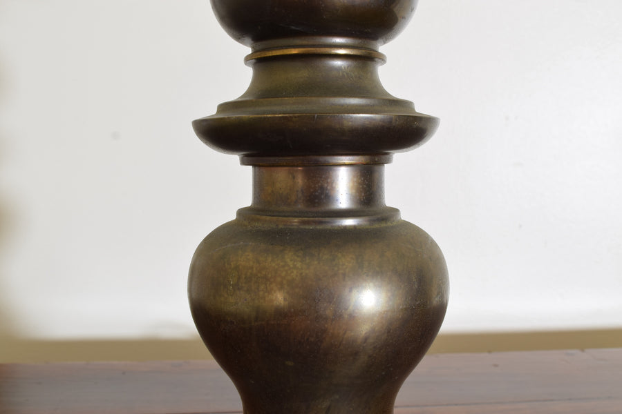 Tall Turned Cast Brass Table Lamp