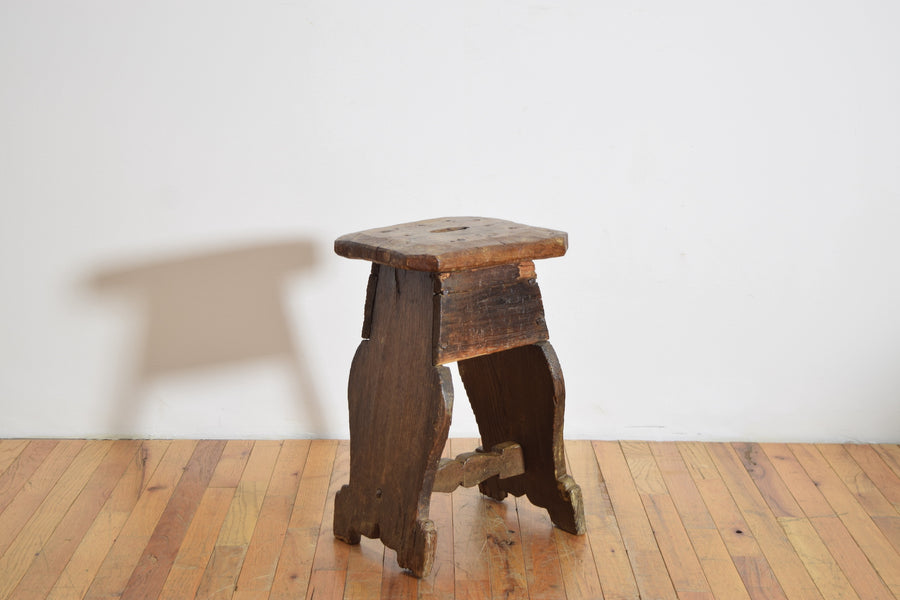Dark Pinewood Handled Stool or Table