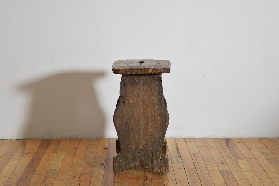Dark Pinewood Handled Stool or Table