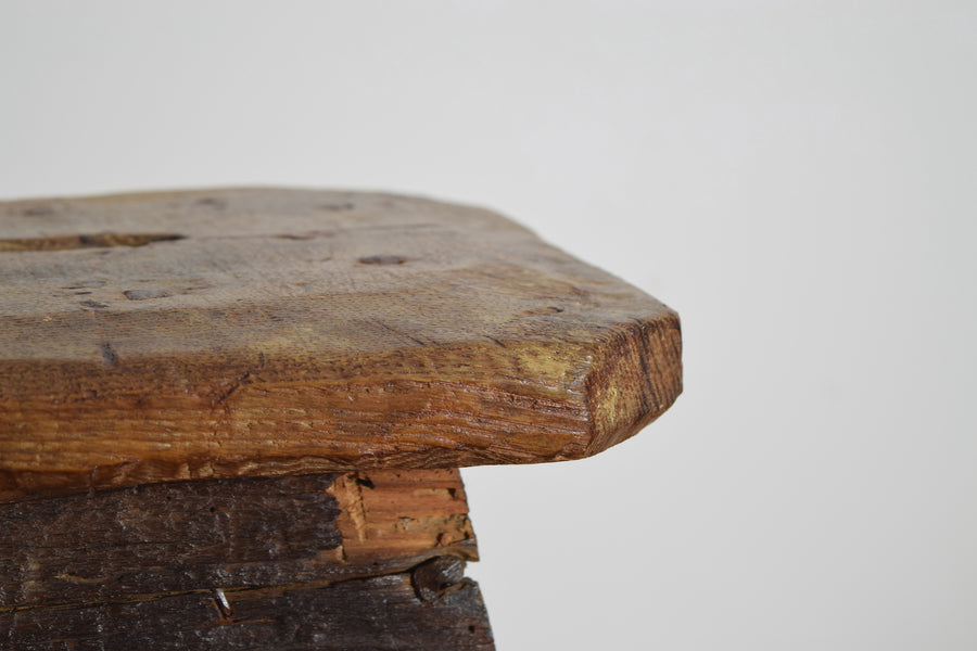Dark Pinewood Handled Stool or Table