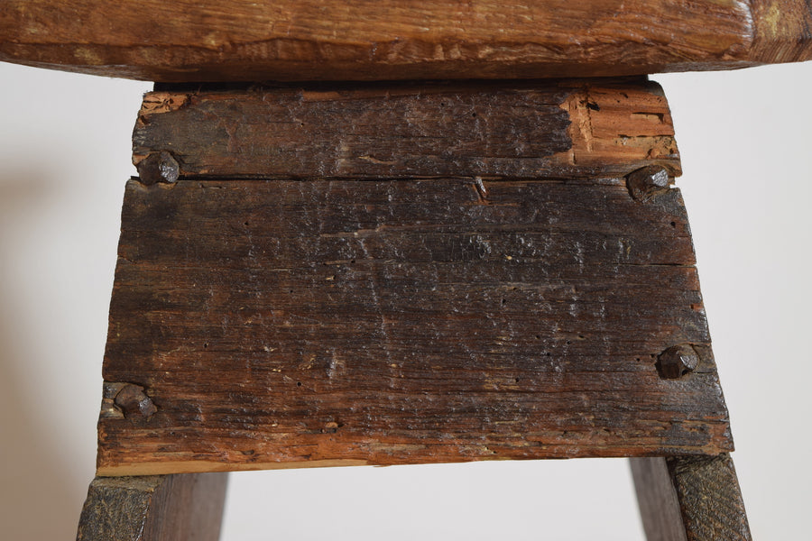 Dark Pinewood Handled Stool or Table