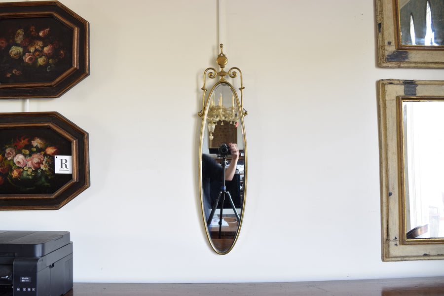 Oval Brass Wall Mirror