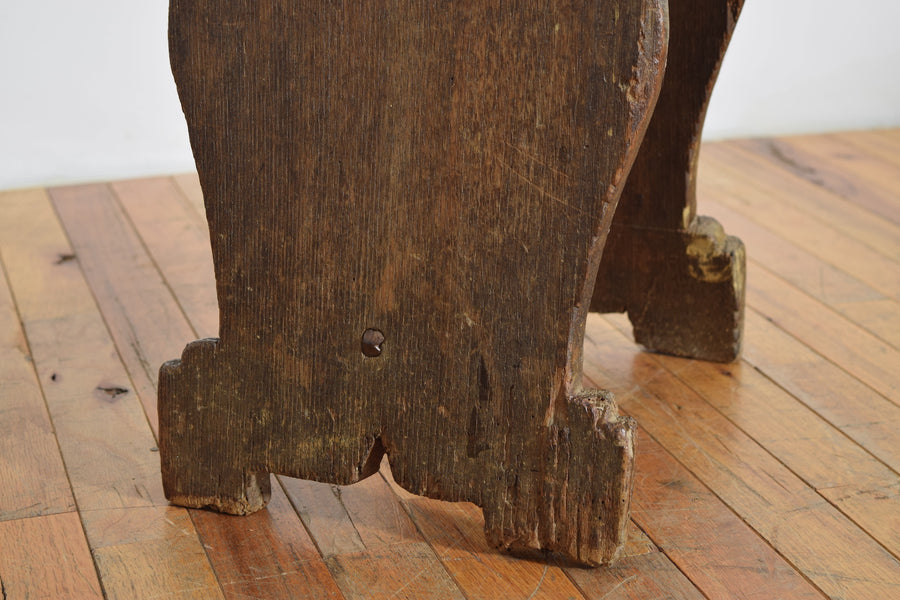 Dark Pinewood Handled Stool or Table