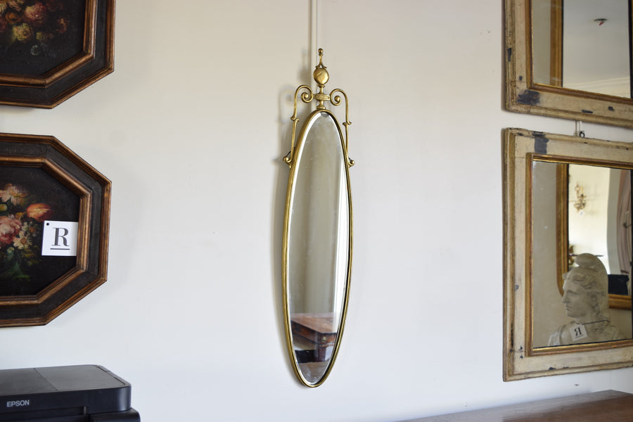 Oval Brass Wall Mirror
