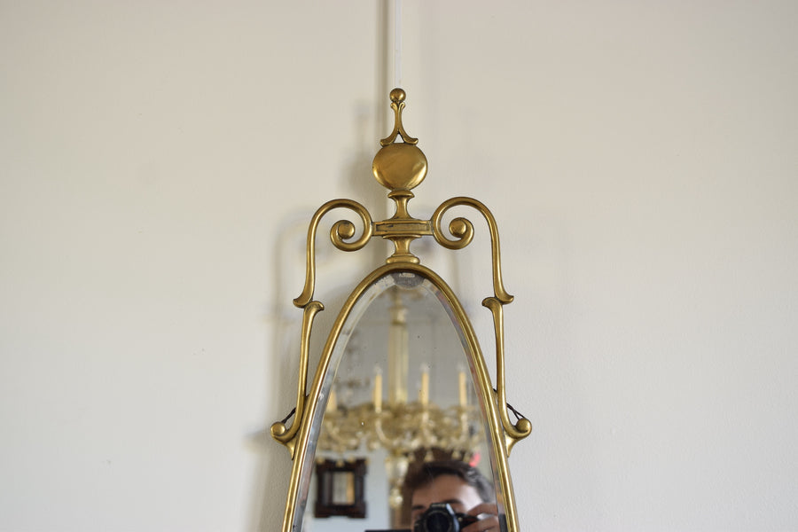 Oval Brass Wall Mirror