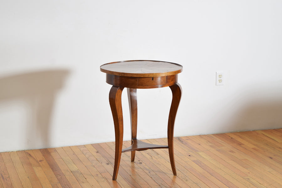 Walnut and Veneered 1-Drawer Side Table