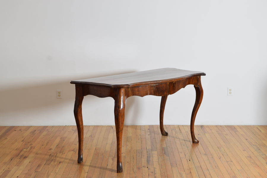 Shaped Walnut Console Table