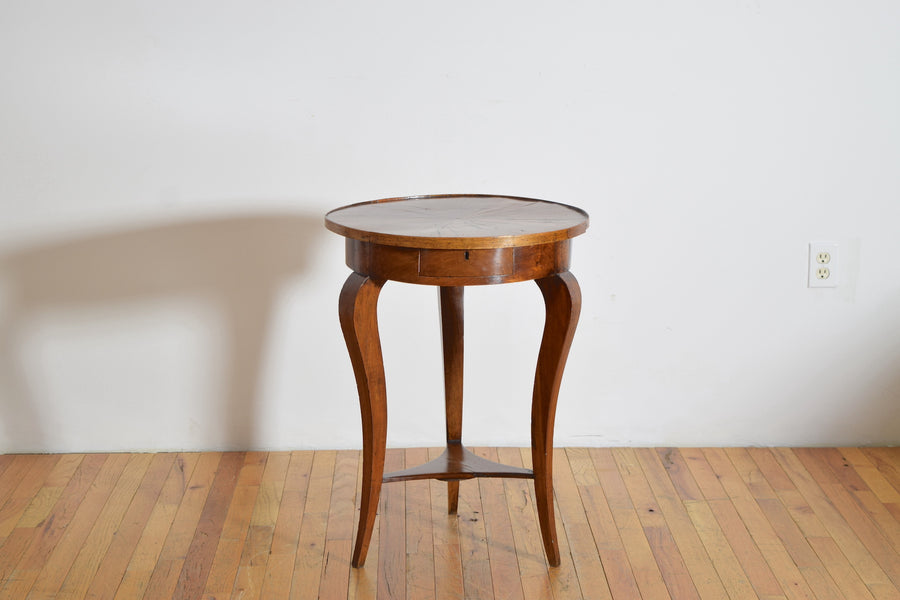 Walnut and Veneered 1-Drawer Side Table