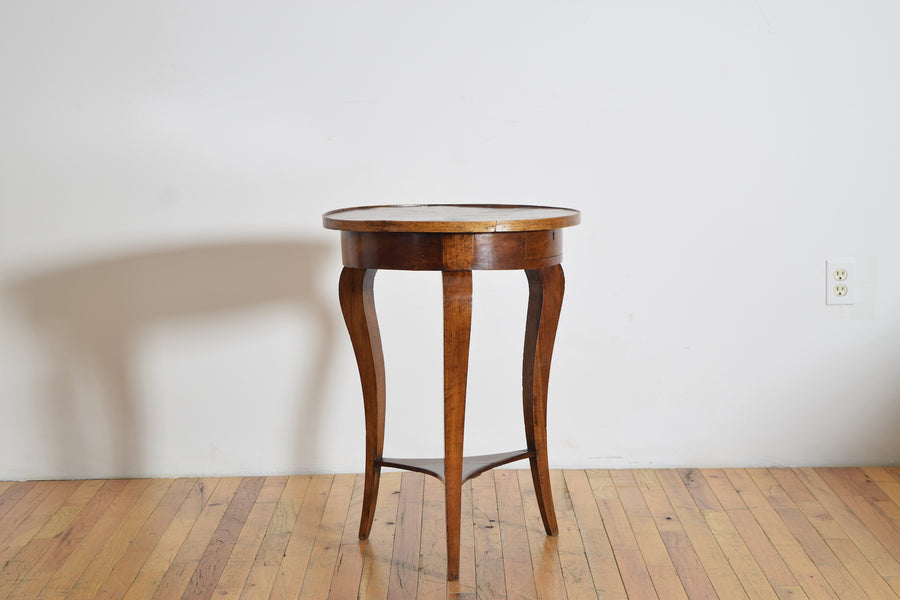 Walnut and Veneered 1-Drawer Side Table