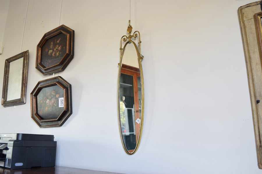 Oval Brass Wall Mirror